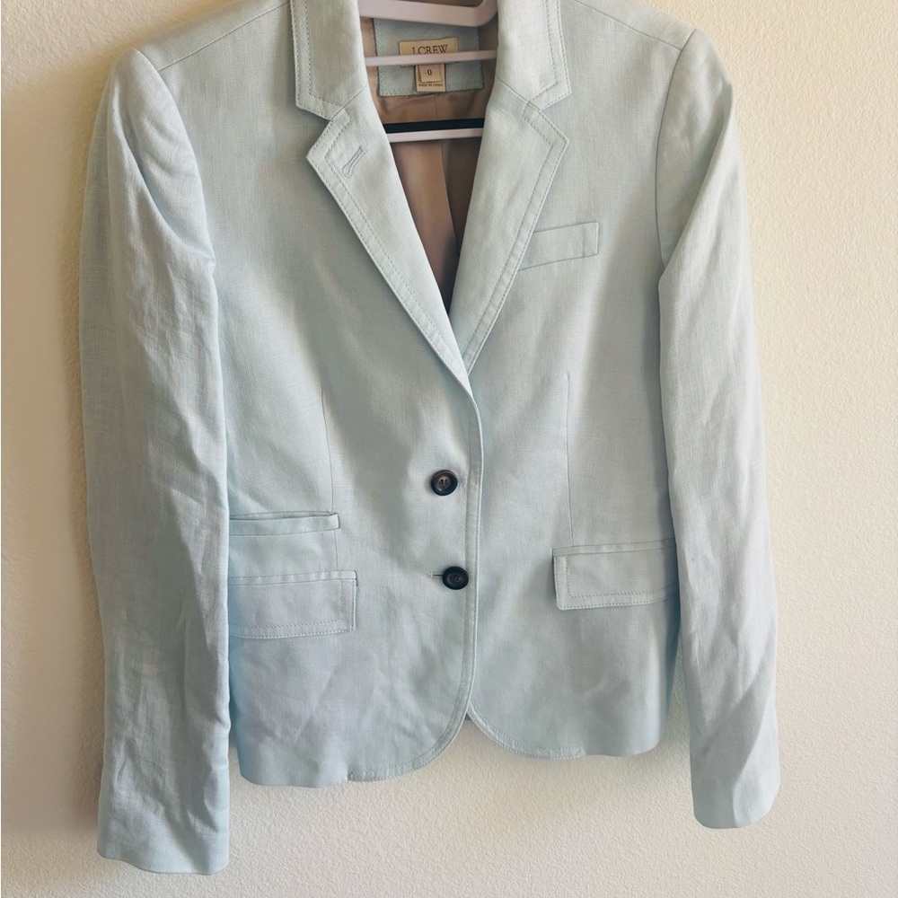 J. Crew Pale Blue Two-Button Women's Blazer